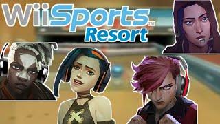 Jinx, Vi, Caitlyn & Ekko Play Wii Sports Resort 100 Pin Bowling