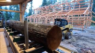 Milling Our Own LUMBER For Our BARNDOMINIUM Build - CEDAR On The Sawmill