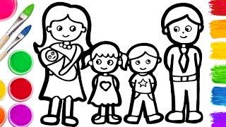 ‍‍‍How to Draw a Beautiful Family | Easy Drawing, Painting | Step By Step Tutorial