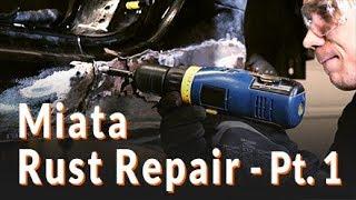 Spot Weld Removal - Mazda MX5 Miata Rust Repair Pt.1