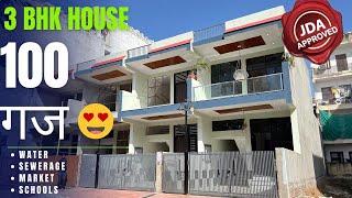 100 Gaj 3 BHK Beautiful interior Design House Plan |#RB1053