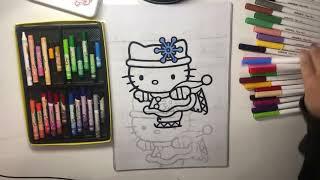 Hello everyone, today I will color a picture of a cat skating.