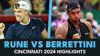 Holger Rune vs Matteo Berrettini Match Highlights | Cincinnati 2024