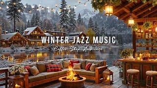 Cozy Winter Porch Ambience with Smooth Jazz Music  Relaxing Jazz Background Music for Work, Study