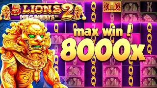 INSANE 8000X MAX MEGAWAYS MAX WIN On 5 Lions Megaways 2!