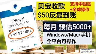 自动赚钱/贝宝收款/被动收入/挂机网赚/手机自动赚钱软件/全自动网赚/收入自动到账/分享闲置带宽赚钱/分享网络赚取收入/honeygain,packetstream,iproyal