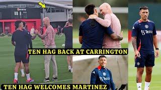 BACK AT CARRINGTON! Erik Ten Hag Welcomes Lisandro Martinez Back In Training.