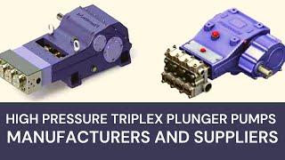HIGH-PRESSURE TRIPLEX PLUNGER PUMPS | Manufacturer & Supplier in Ahmedabad, Gujarat