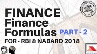Finance Formulas Part 2 - For RBI & NABARD 2018 By Anuj Jindal