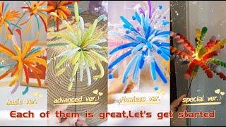 4 different type of fireworks of pipecleaner.#diy #fireworks #handmade  #happynewyear2025