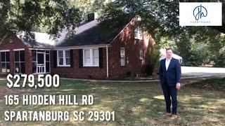 165 Hidden Hill Road Spartanburg SC 29301 $279,500 with 1.2 acres and 4 bedrooms