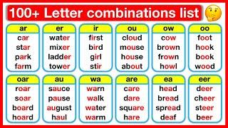 100+ Letter Combinations In English  | Phonics Lesson with practice sentences | Learn with examples