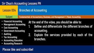 Lesson 004 - Branches of Accounting