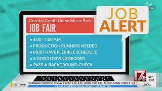 CBS 17 Job Alert - Coastal Credit Union Music Park holding job fair