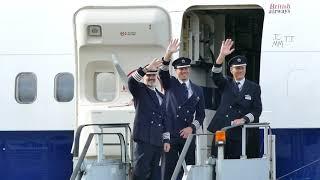 British Airways Boeing 747-400 Negus G-CIVB Kemble farewell with Pilots waving a last goodbye