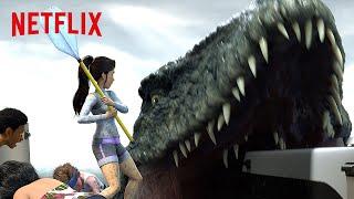 Face to Face with a Mosasaurus  Jurassic World Camp Cretaceous | Netflix After School