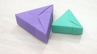 How to make paper triangle box easy- Origami triangular box