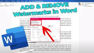 How to Add or Remove a Watermark in Microsoft Word