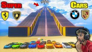 Powerful Super Cars Vs ExtremeMega Ramp Drag Race GTA 5