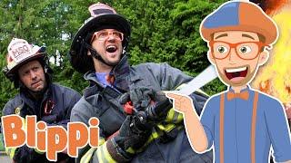 Blippi Visits a Firetruck Station! | Learn about Vehicles for Kids | Educational Videos for Toddlers