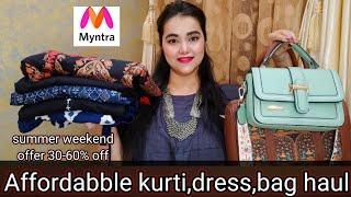 Myntra kurti,dress & bag haul || Myntra haul || pooja choyal