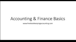 Finance & Accounting Basics