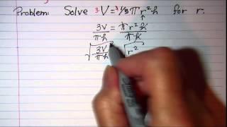 Solving for an Indicated Variable 1