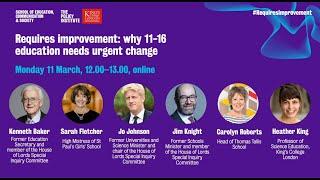 Requires improvement: why 11-16 education needs urgent change