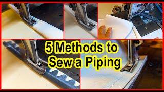 Upholstery  TIPS  - Five different ways to sew a Piping