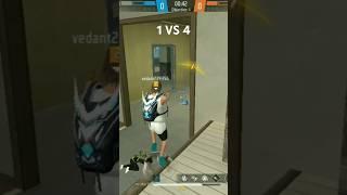 1 VS 4#Ouadra takedown#free fire#VRA GAMING