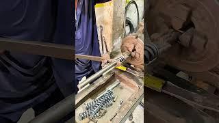 Mesmerizing Spring Making on a Vintage Lathe  #shorts