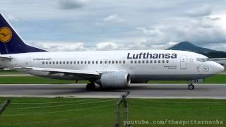 Lufthansa 737-300 takeoff at Salzburg Airport