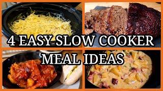 4 SIMPLE SLOW COOKER MEALS ~ EASY FAMILY MEAL IDEAS 