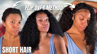 EASY FLIP OVER QUICK WEAVE ON SHORT TWA HAIR ft ELFIN HAIR