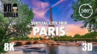 Paris, France Guided Tour in 360 VR - Virtual City Trip - 8K 3D 360 Video