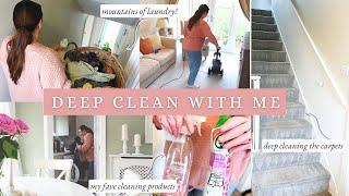 CLEAN WITH ME | New House Cleaning Motivation, Speed Clean, deep cleaning carpets & gross areas 🫧