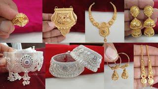 Wedding Bridal New Gold & Silver Jewellery Designs 2024 With Weight & Price || latest gold jewellery