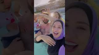 سارة ابو جاد مع خطيبها الجيد يحمل ابنها قصي️