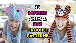 YES! These MOVING ANIMAL Hats Really MOVE! 15 Moving Hat Crochet Patterns - Party with Prizes