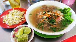 CAMBODIAN LOCAL FOOD (KHMER FOOD) BEEF NOODLE SOUP