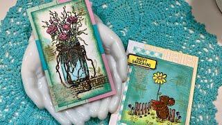 Wood Block Wonders: Two cards to share!