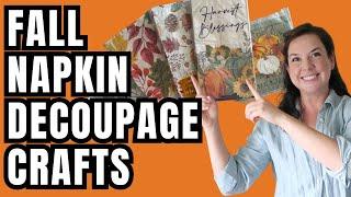 Fall Napkin Decoupage Crafts - Dollar Store Ideas