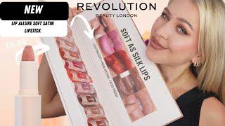 New Makeup Revolution Allure Soft Satin Lip Lipstick #makeupswatches #makeuprevolution #lipstick