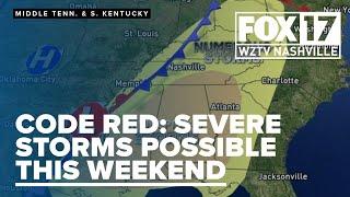 CODE RED: All modes of severe weather possible this weekend, two rounds of storms