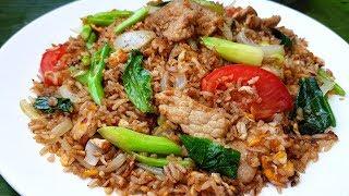 กับข้าวกับปลาโอ 608 : ข้าวผัดซีอิ๊ว ข้าวผัดวัยละอ่อน สูตรหมักหมูนุ่ม Thai fried rice pork and egg