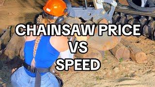 Chainsaw Price VS Speed - Stihl 500i Stihl 881 Husqvarna 445 Husqvarna 550 XP2 Craftsman