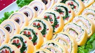 Праздничная закуска «Сырные рулетики» 3 вкусных рецепта!