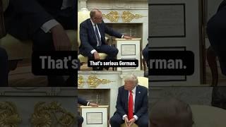 German chancellor presents president with copy of Trump’s grandfather’s birth certificate #shorts