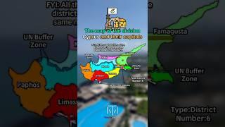 The map of the divisions of Cyprus and their capitals