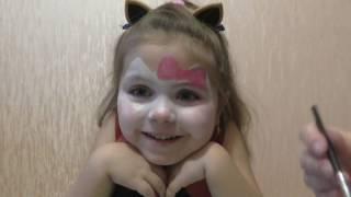 «Маленькая Лера» Как нарисовать на лице кошку    Аквагрим